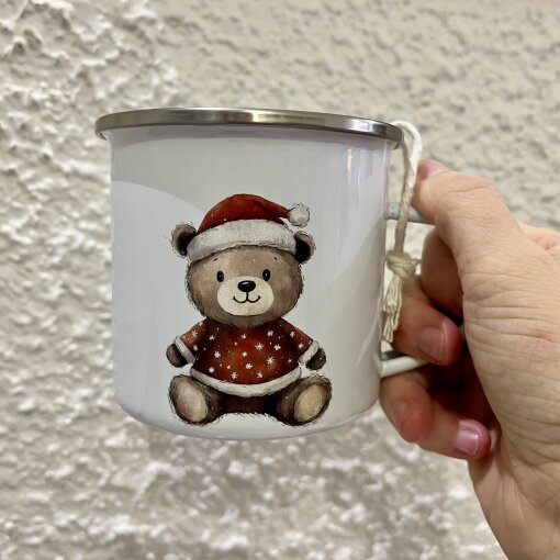 plecháček Vánoční medvídek sedící